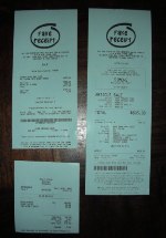 Click Here To See Full Size Photograph of Fake Receipt Printed on 80mm (3-1/8") wide blue receipt paper
