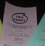 Click Here To See Full Size Photograph of Fake Receipt Printed on 80mm (3-1/8") wide pink receipt paper